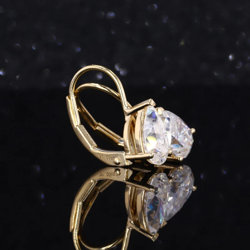 Moissanite Ohrringe Pear Cut 14K/18K Gold | Massivgold