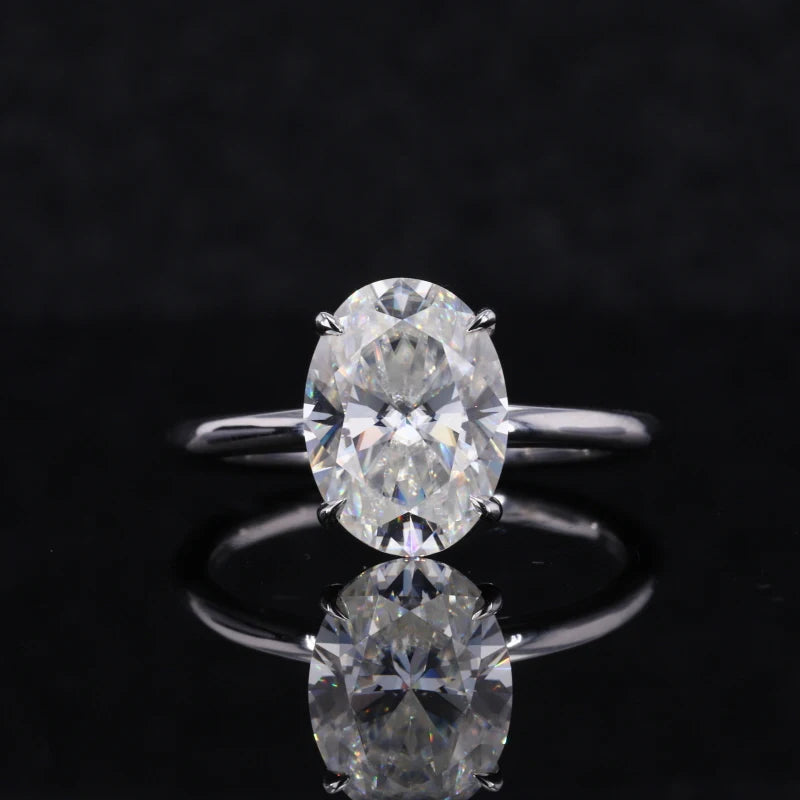 Oval Moissanite Ring 14K Gold | Solitär Verlobungsring