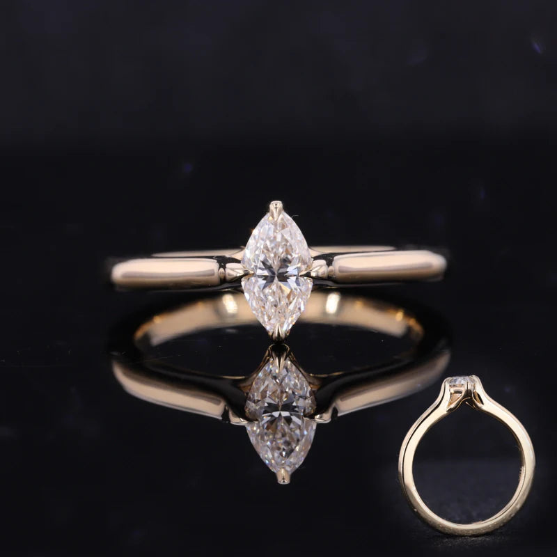 Moissanite Ring Marquise Cut | 10K/14K/18K Gold individuell