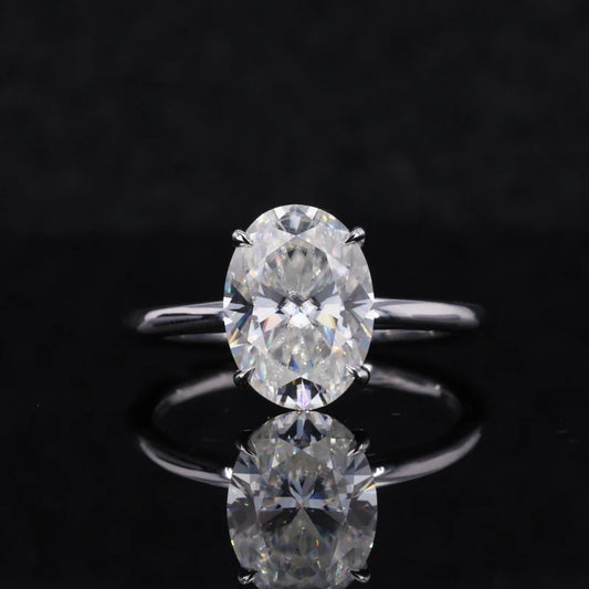 Oval Moissanite Ring 14K Gold | Solitär Verlobungsring