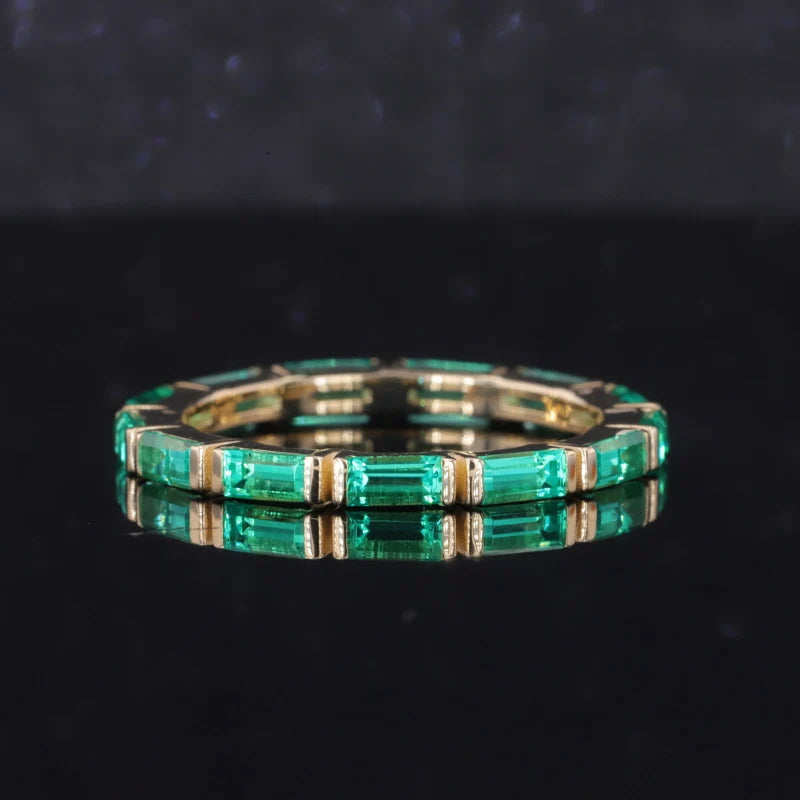 Smaragd Ewigkeitsring 10K Gelbgold | Damenring