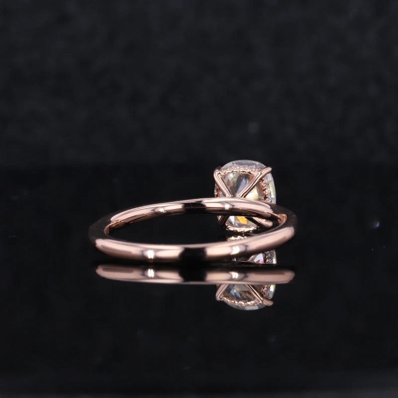 Moissanite Verlobungsring 14K Roségold | Cushion Cut