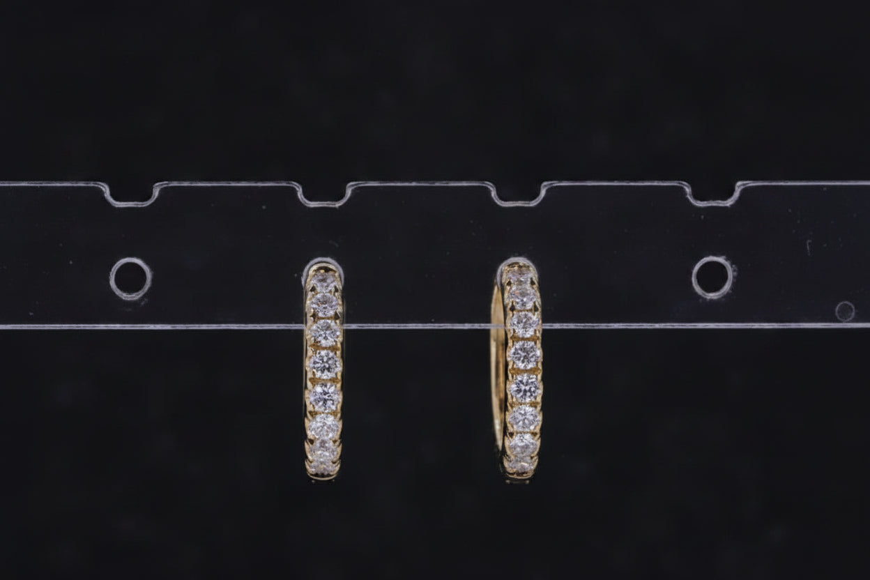 Diamant Creolen – 14k Gelbgold | Echte Diamant Ohrringe