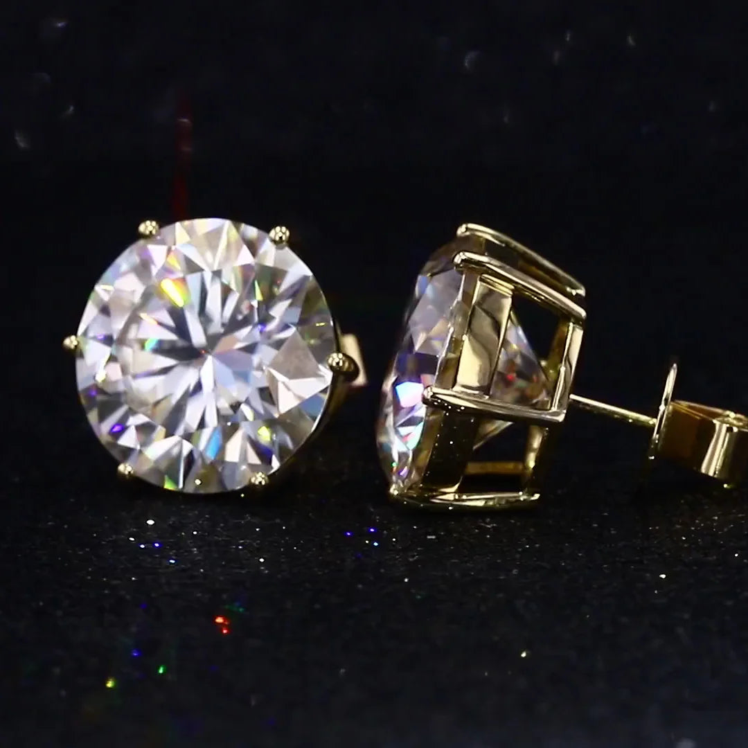 Moissanit Ohrstecker 1.5 Karat – 14k Roségold | Runde VVS Moissanit Ohrringe