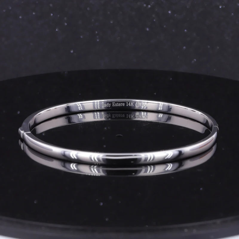 Moissanit Armreif – 14k Gelbgold & 925 Silber | Elegantes Gemstone Armband