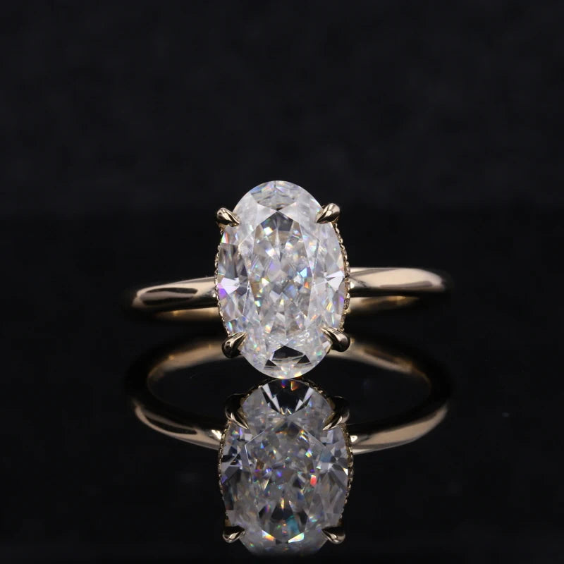 Oval Moissanite Ring 14K Gold | Solitär Verlobungsring