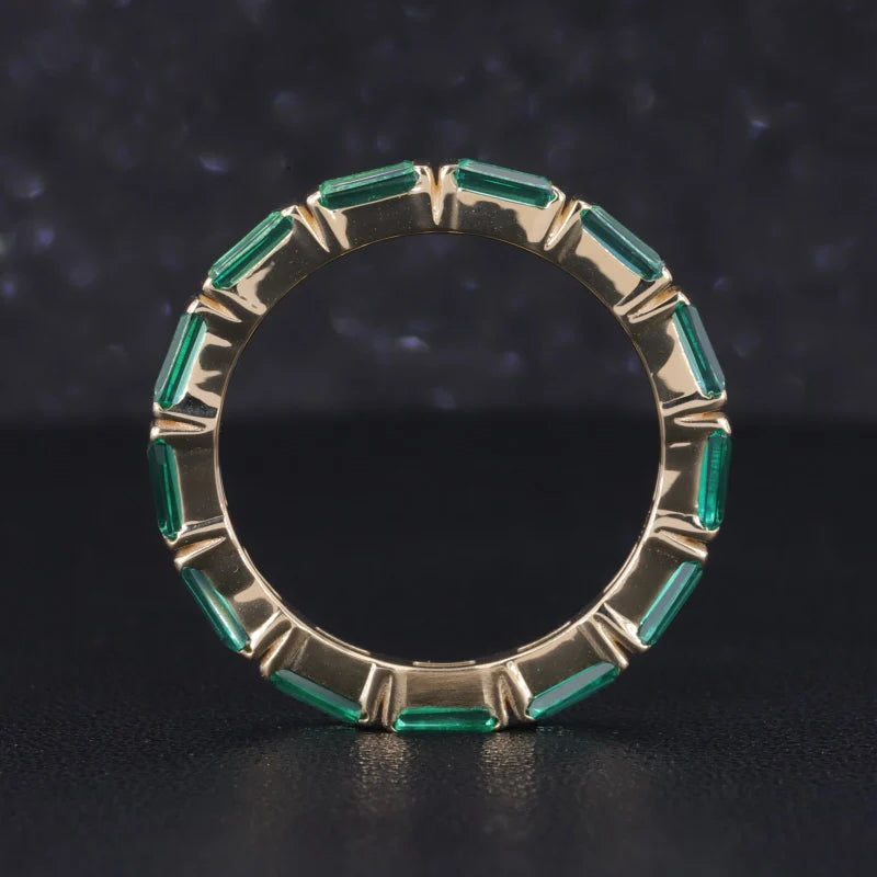 Smaragd Ewigkeitsring 10K Gelbgold | Damenring