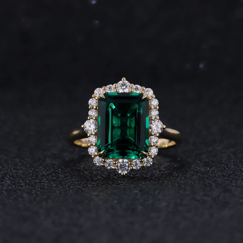 18K Gelbgold Ring mit Smaragd | Hochzeits- & Jahrestagsring