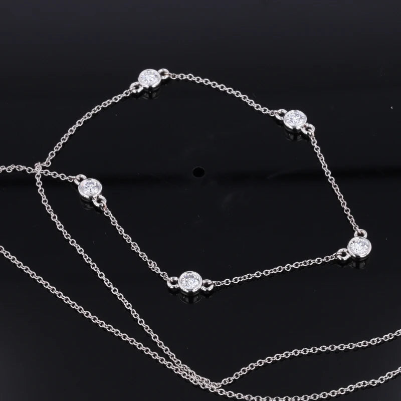 Diamant Halskette 14K Weißgold | 3mm DEF Farbe