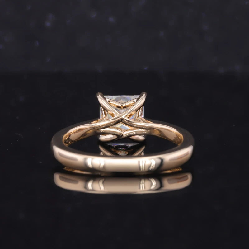 Moissanite Ring 2 Karat | Princess Cut, Gelb-, Rosé- oder Weißgold