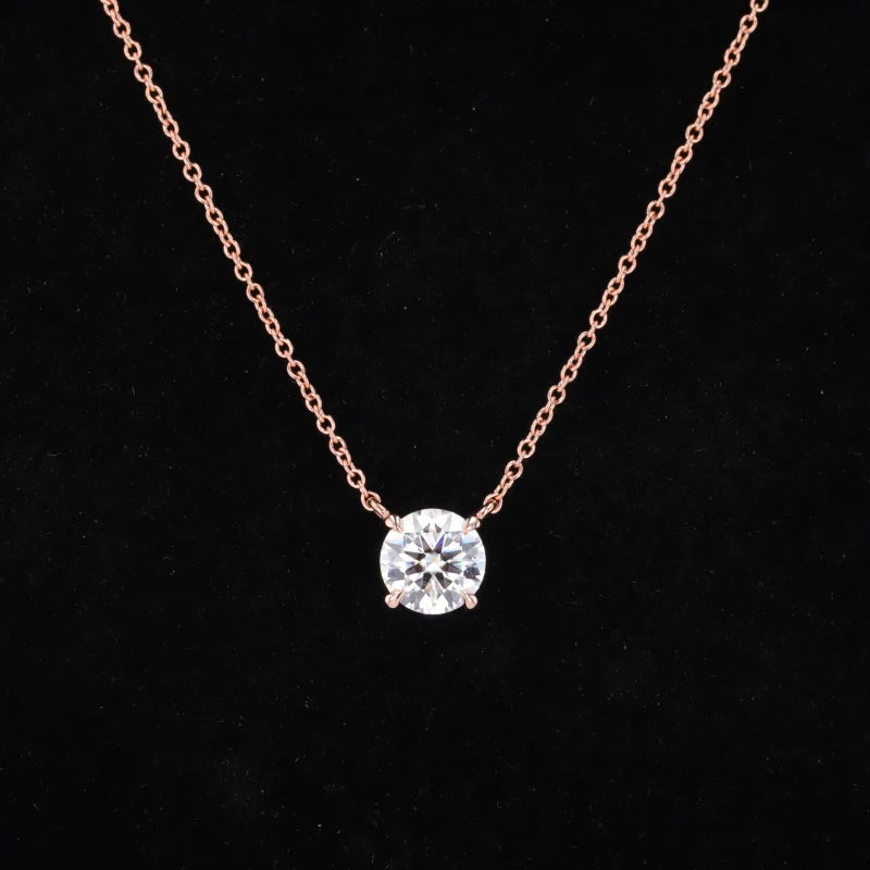 Moissanite Halskette 4-Krappen | 5mm/6,5mm Anhänger