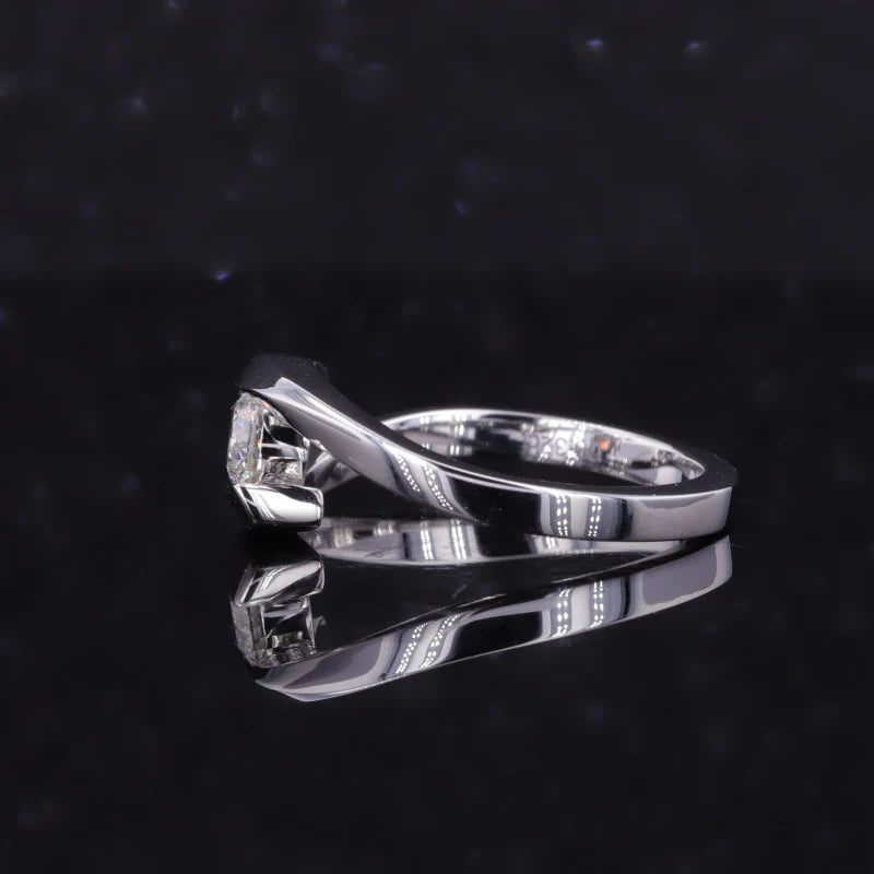 Diamant Ehering 10K Weißgold | Rundschliff