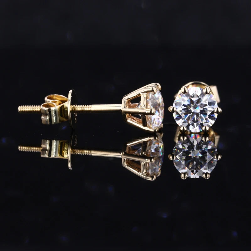 Moissanit Ohrstecker – 14k Gold | Ohrringe in Gelbgold, Weißgold & Roségold