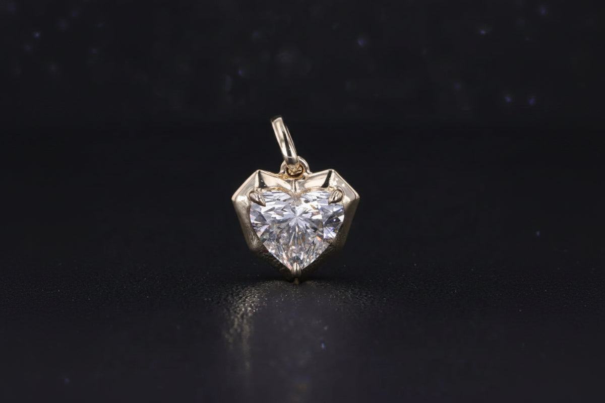 Diamant Anhänger Herzform 10K/14K Gold | Zertifiziert