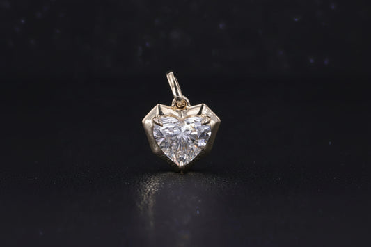 Diamant Anhänger Herzform 10K/14K Gold | Zertifiziert
