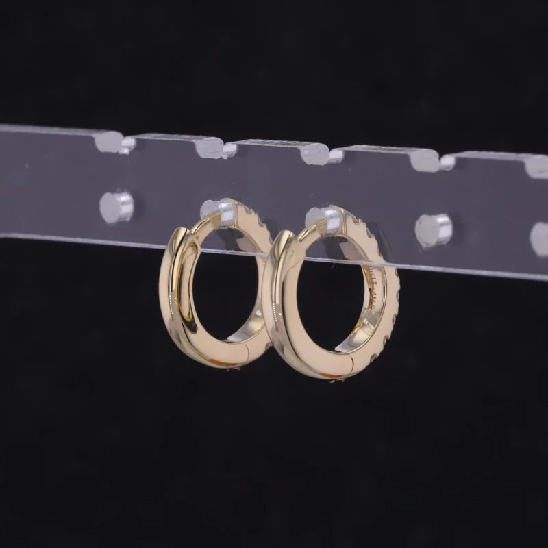 Diamant Creolen – 14k Gelbgold | Echte Diamant Ohrringe