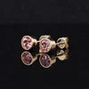 Padparadscha Ohrstecker – 10k Gelbgold | Runder Lab-Edelstein im Zargenfassung-Design