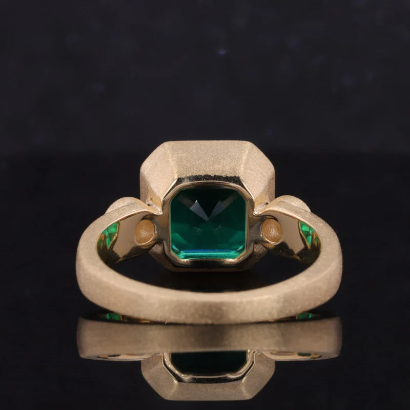 Smaragd Ring Asscher Cut 10K Gold | Verlobungsring