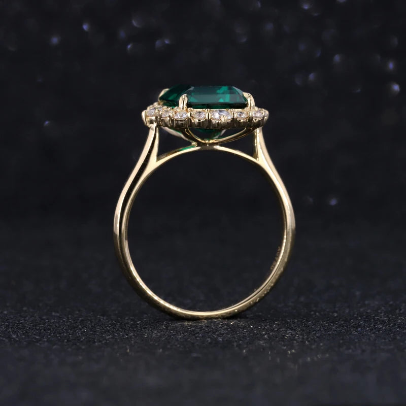 18K Gelbgold Ring mit Smaragd | Hochzeits- & Jahrestagsring