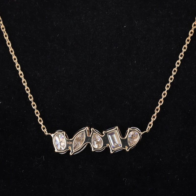 Diamant Halskette Smaragdschliff 10K Gelbgold | Anhänger