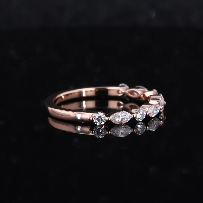 Diamant Ring Marquise & Rund 14K Roségold