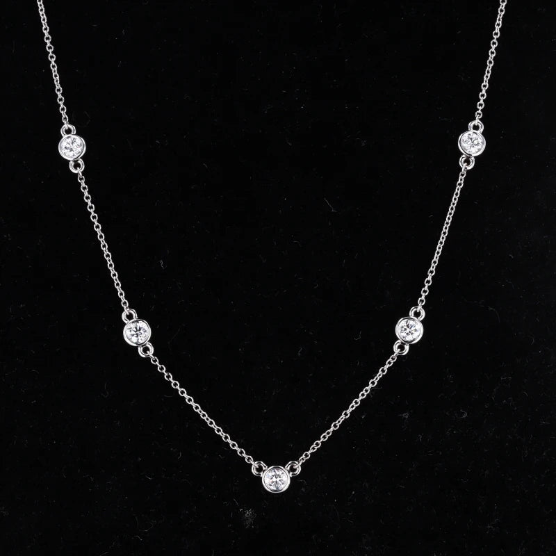 Diamant Halskette 14K Weißgold | 3mm DEF Farbe