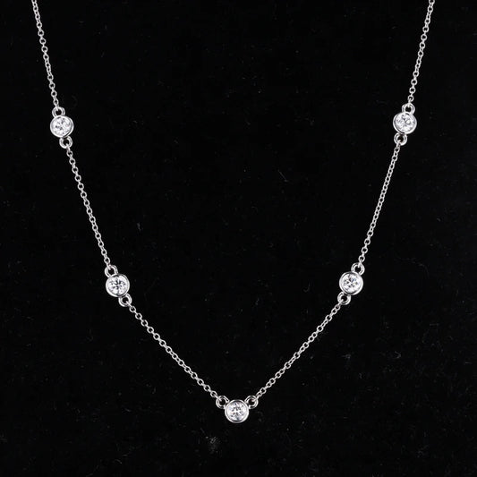 Diamant Halskette 14K Weißgold | 3mm DEF Farbe