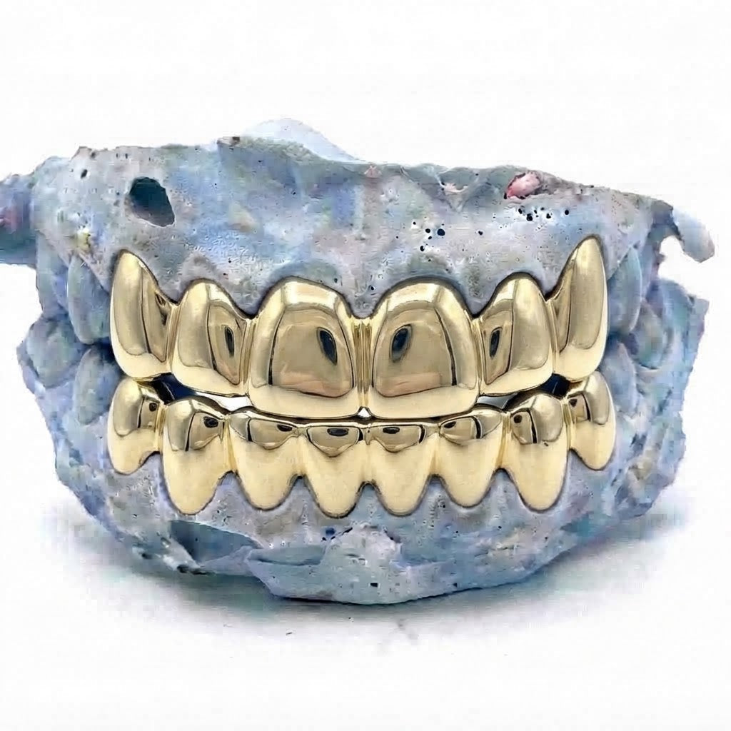 Gold Grillz Top & Bottom 6er/6er – 18 Karat vergoldete Grillz nach Maß von Z Juwelier