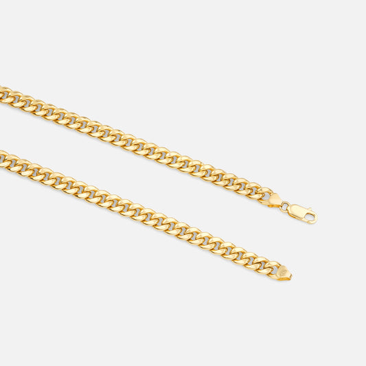 Kette 1mm Panzerkette 9Kt GOLD 50cm